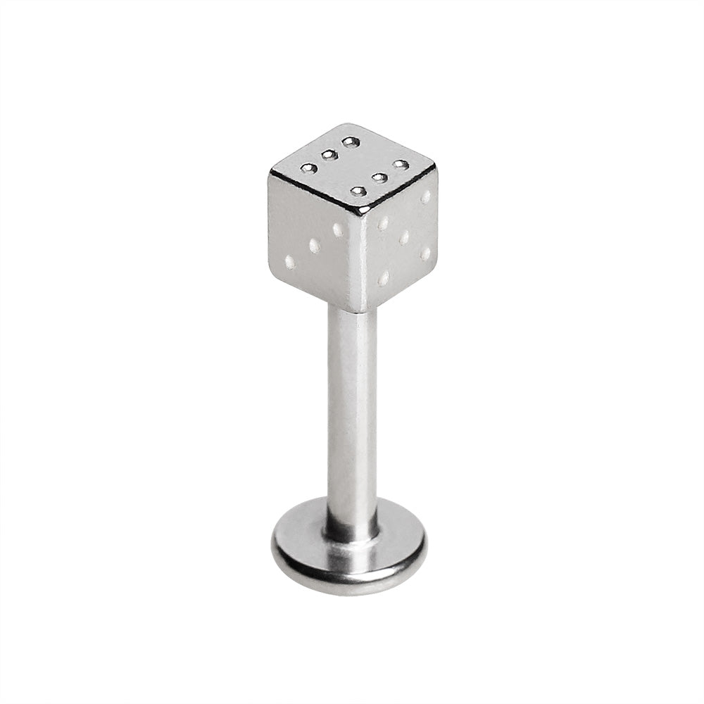 316L Stainless Steel Labret with Dice Top - Skin Metals