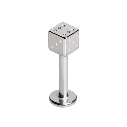 316L Stainless Steel Labret with Dice Top - Skin Metals