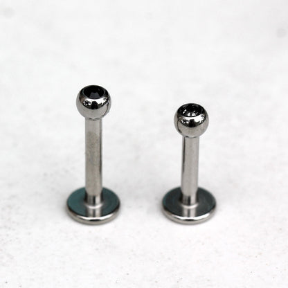 316L Stainless Steel Labret with CZ Gemmed Ball - Skin Metals