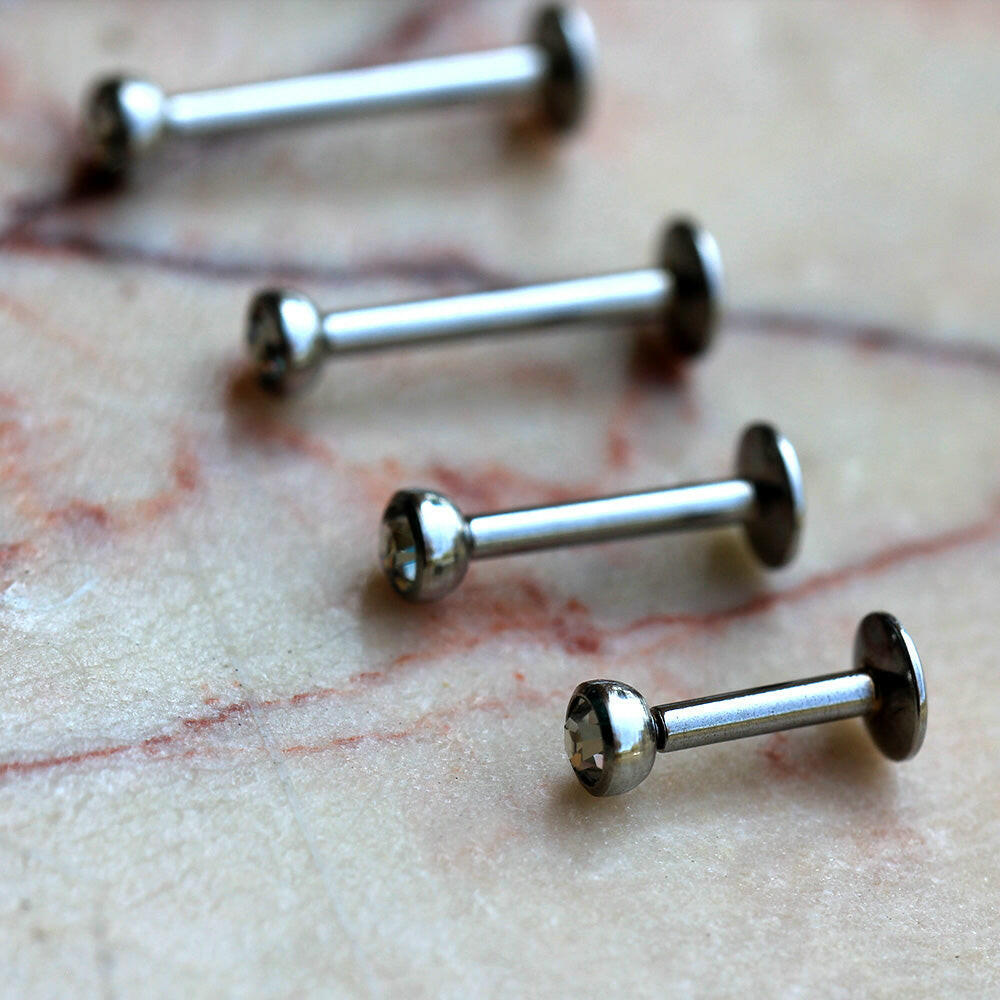 Stainless Steel Internally Threaded Labret/Monroe with 3mm CZ Ball