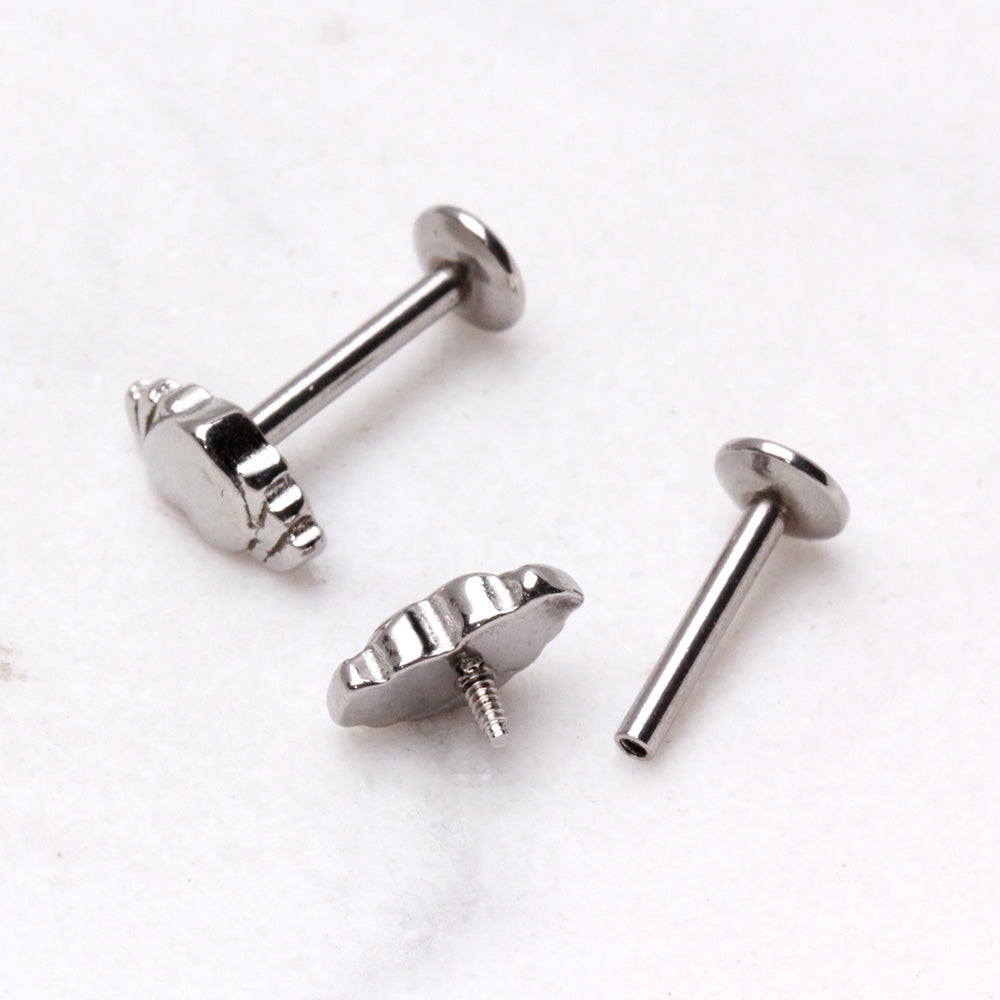 316L Stainless Steel Internally Threaded Winged Heart Labret - Skin Metals