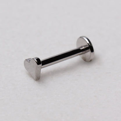 316L Stainless Steel Internally Threaded Heart Top Labret - Skin Metals