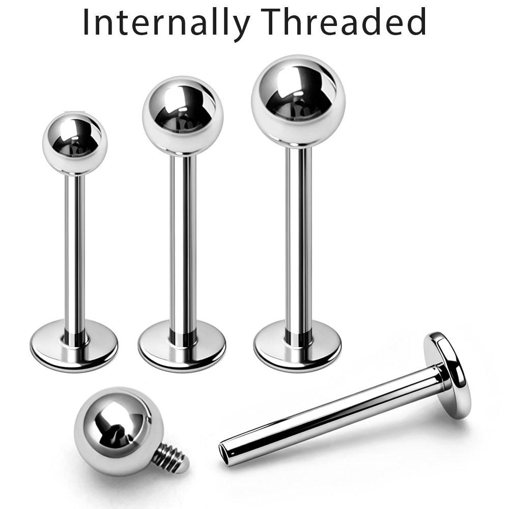 316L Stainless Steel Internally Threaded Ball Top Labret