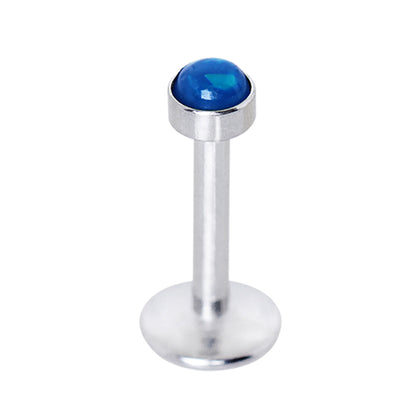 316L Stainless Steel Internally Threaded Opal Dome Labret - Skin Metals