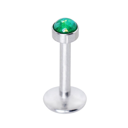 316L Stainless Steel Internally Threaded Opal Dome Labret - Skin Metals
