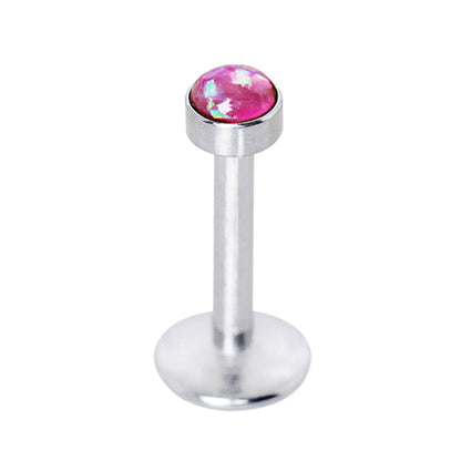 316L Stainless Steel Internally Threaded Opal Dome Labret - Skin Metals