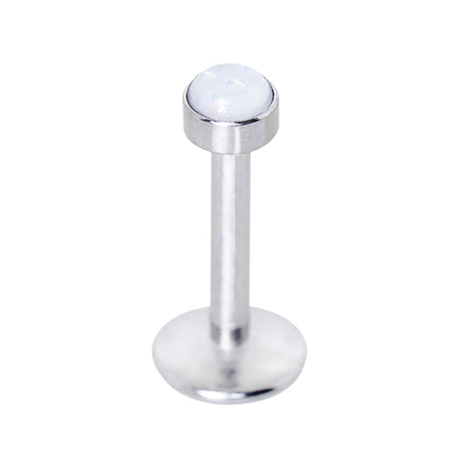 316L Stainless Steel Internally Threaded Opal Dome Labret - Skin Metals