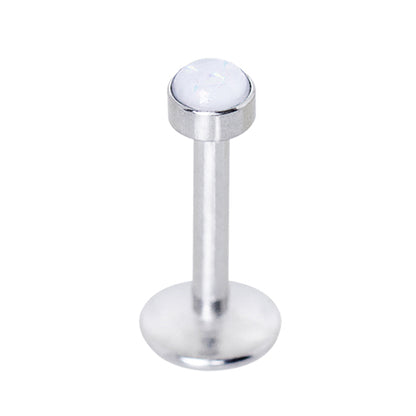 316L Stainless Steel Internally Threaded Opal Dome Labret - Skin Metals