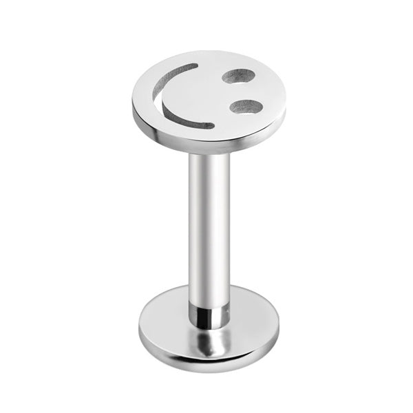 316L Stainless Steel Smiley Face Labret - Skin Metals