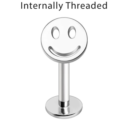 316L Stainless Steel Smiley Face Labret - Skin Metals