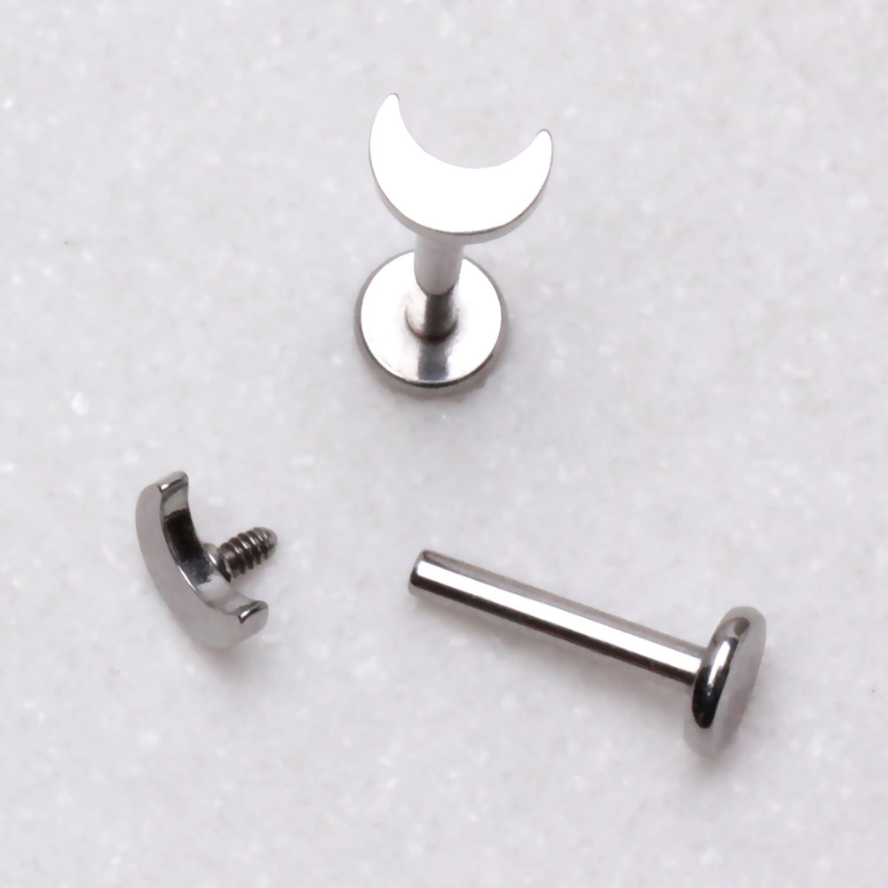 316L Stainless Steel Crescent Moon Labret - Skin Metals