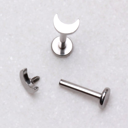 316L Stainless Steel Crescent Moon Labret - Skin Metals