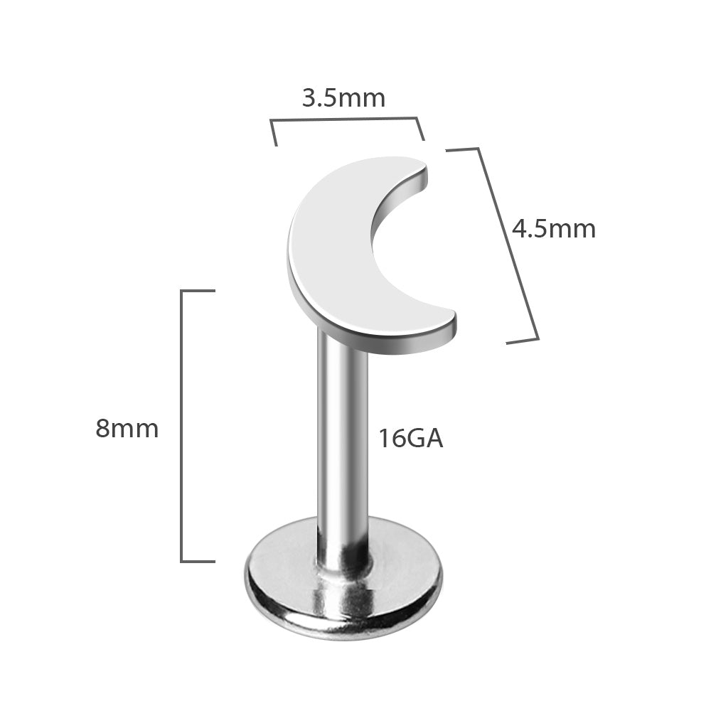 316L Stainless Steel Crescent Moon Labret - Skin Metals