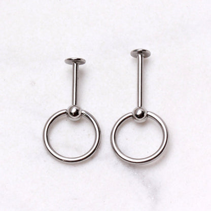 316L Stainless Steel Labret with Slave Ring Ball - Skin Metals