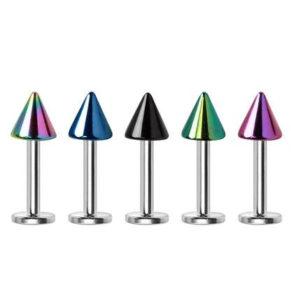 316L Stainless Steel Labret with PVD Plated Spike - Skin Metals
