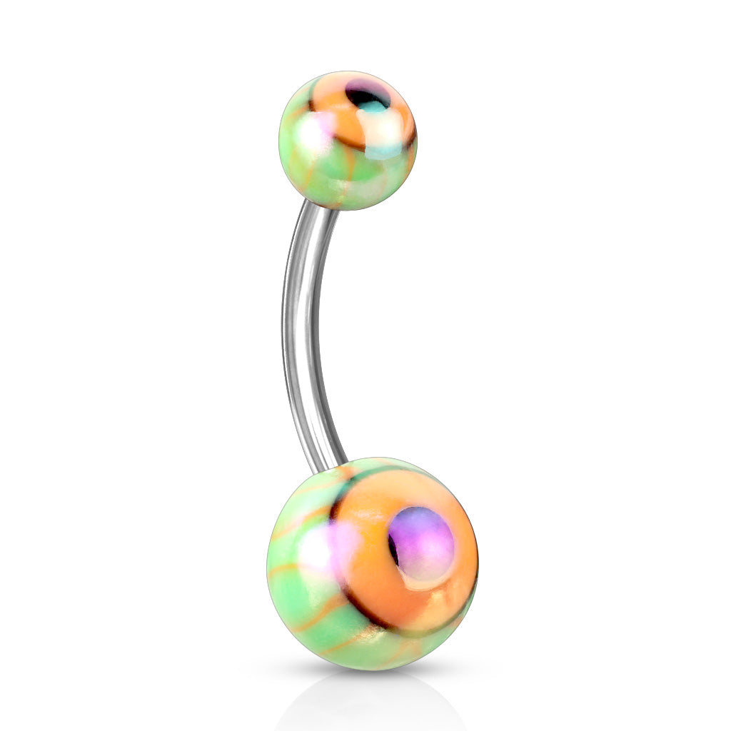 Surgical Steel Eyeball Metallic Coated Belly Navel Ring Navel Ring Impulse Piercings