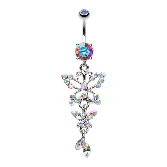 Twinkling Butterfly Fall Fancy Belly Button Ring