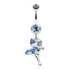 Winter Frosted Dainty Fairy Belly Button Ring
