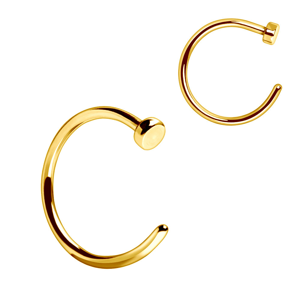 Gold Plated 316L Stainless Steel Nose Hoop Ring - Skin Metals