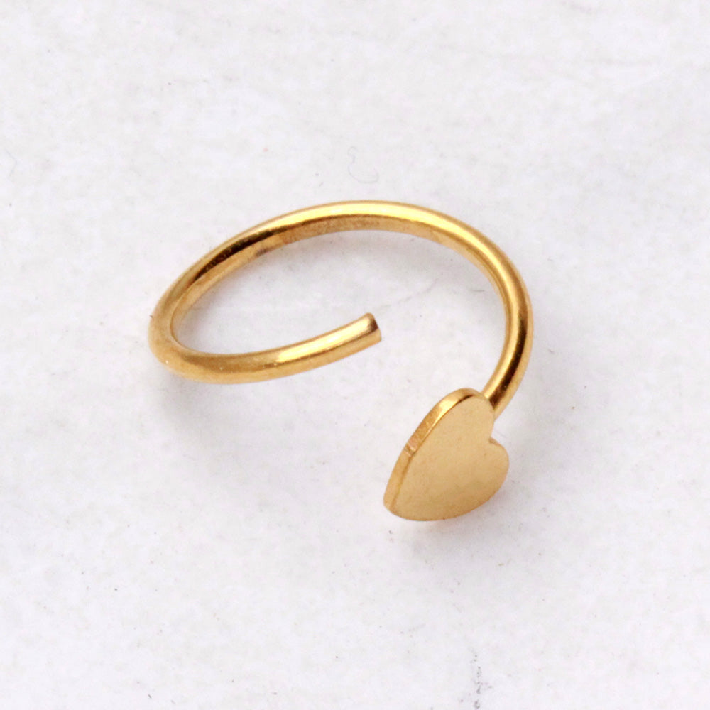 Gold Plated Annealed Heart Nose Hoop
