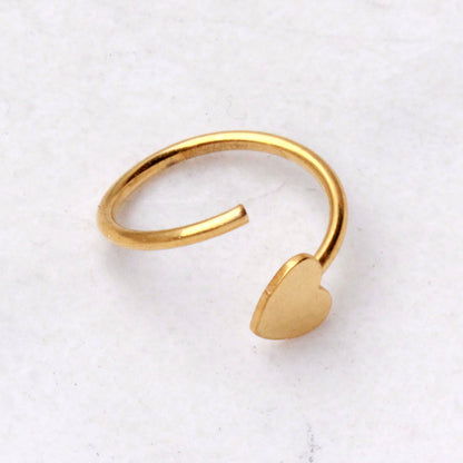 Gold Plated Annealed Heart Nose Hoop