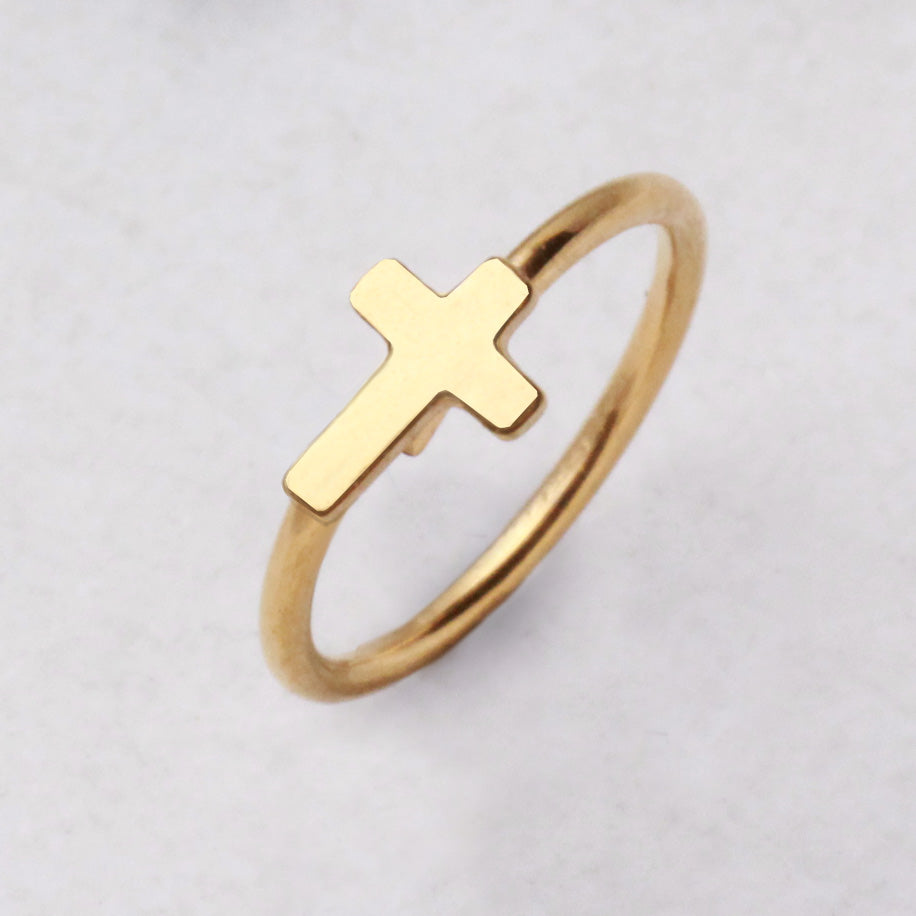 Gold Plated Annealed Cross Nose Hoop