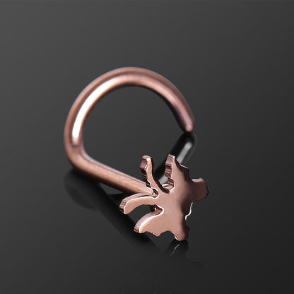 Rose Gold Plated Nose Screw with Butterfly