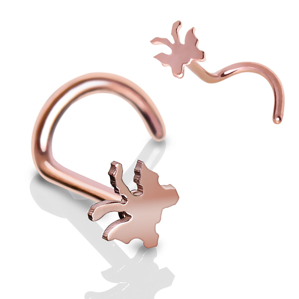 Rose Gold Plated Nose Screw with Butterfly