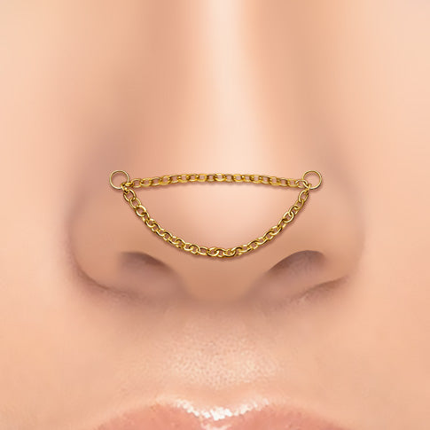 Gold Plated Titanium Double Nose Chain