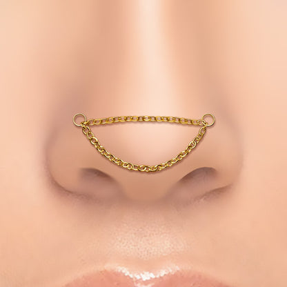 Gold Plated Titanium Double Nose Chain