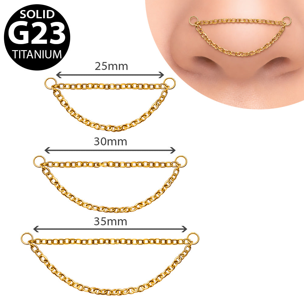 Gold Plated Titanium Double Nose Chain