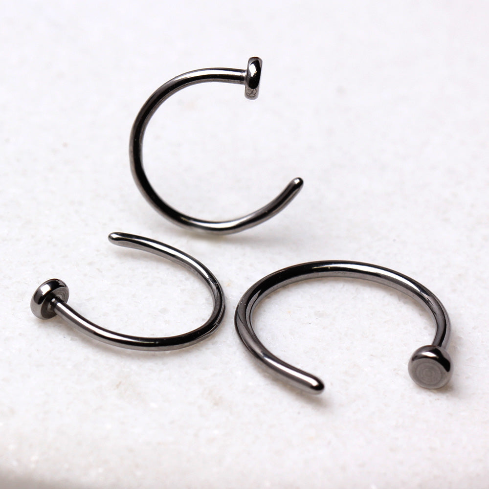 Implant Grade Titanium Flattened Nose Hoop Ring