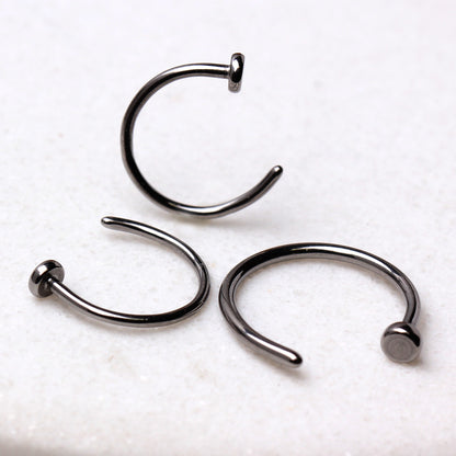 Implant Grade Titanium Flattened Nose Hoop Ring