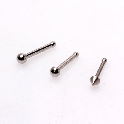 316L Surgical Steel Stud Nose Ring with One Ball, Dome, Spike - Skin Metals