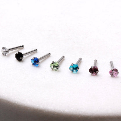 Heart CZ Nose Bone, 316L Stainless Steel