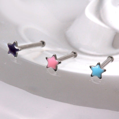 316L Stainless Steel Epoxy Star Stud Nose Ring