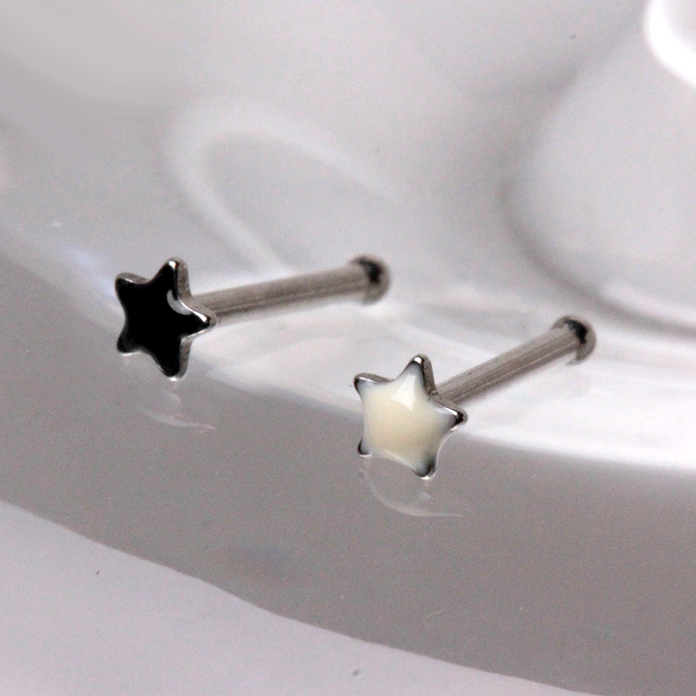 316L Stainless Steel Epoxy Star Stud Nose Ring