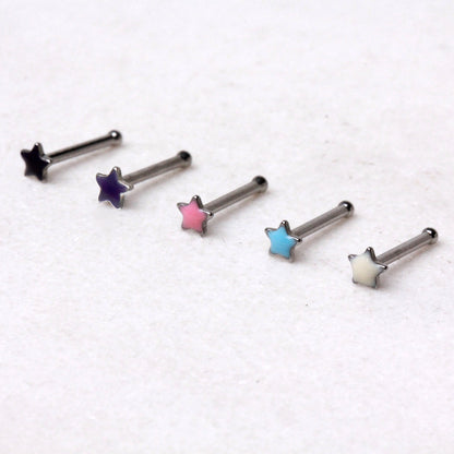 316L Stainless Steel Epoxy Star Stud Nose Ring