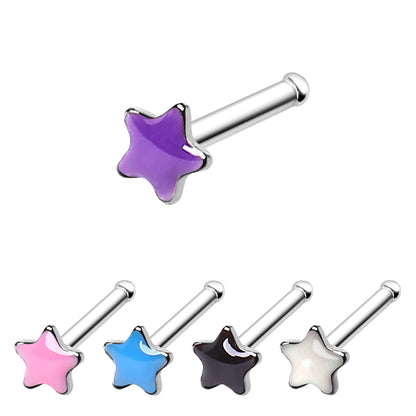 316L Stainless Steel Epoxy Star Stud Nose Ring