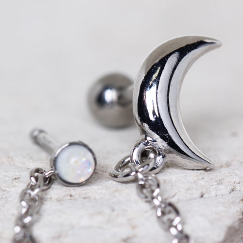 316L Stainless Steel Moon Chain Nose & Cartilage Earring
