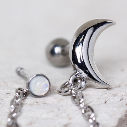 316L Stainless Steel Moon Chain Nose & Cartilage Earring