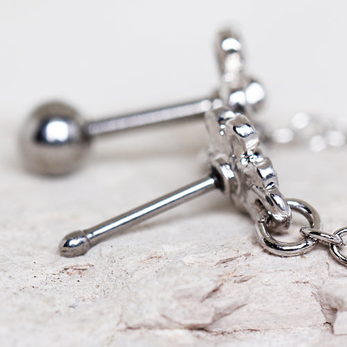 316L Stainless Steel Flower Chain Nose & Cartilage Earring