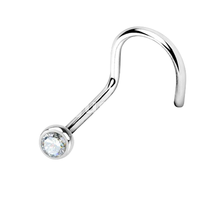 Press Fit Gem Ball 316L Surgical Steel Nose Screw Rings Nose Ring Skin Metals