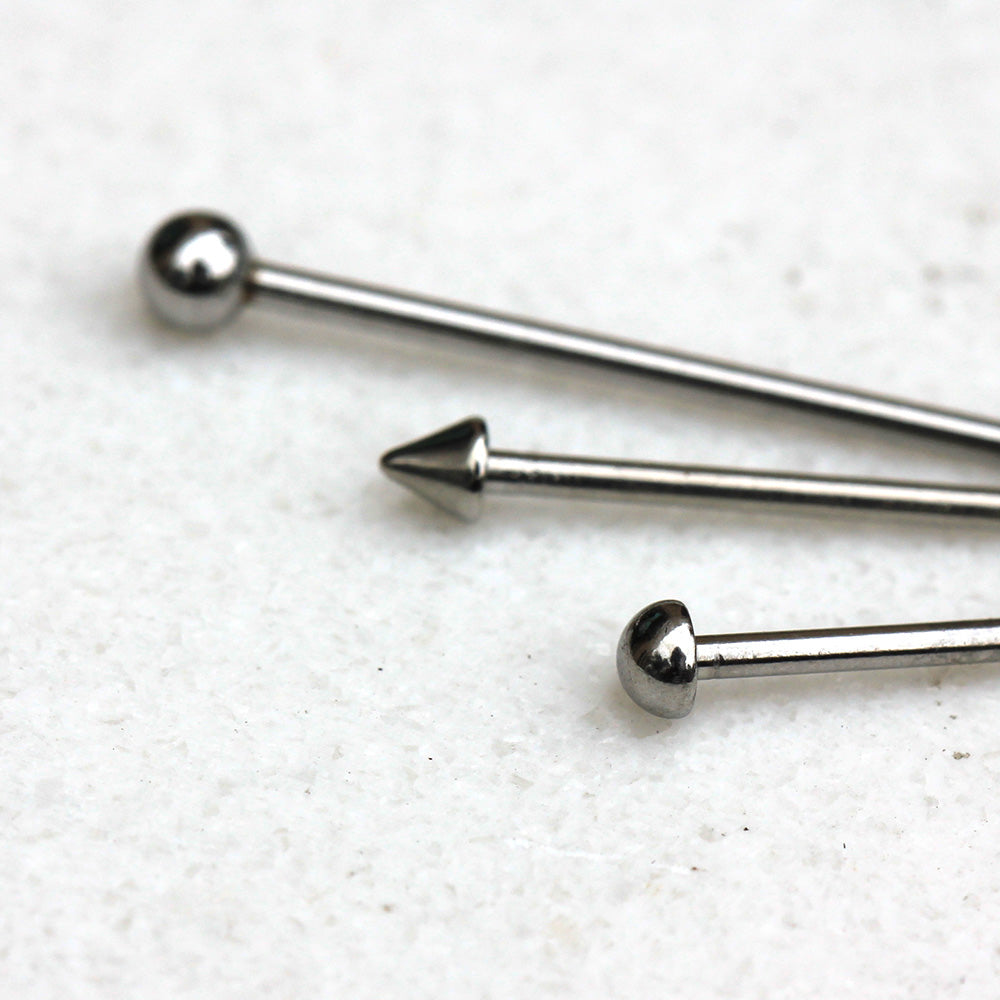 316L Stainless Steel Fish Tail Nose Ring — Ball, Dome & Spike