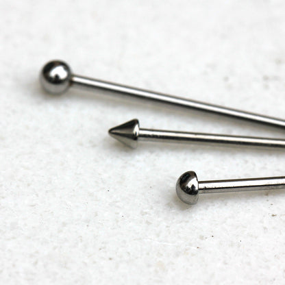 316L Stainless Steel Fish Tail Nose Ring — Ball, Dome & Spike