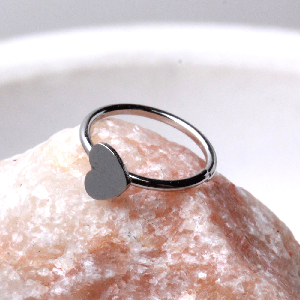 316L Stainless Steel Heart Nose Hoop Ring