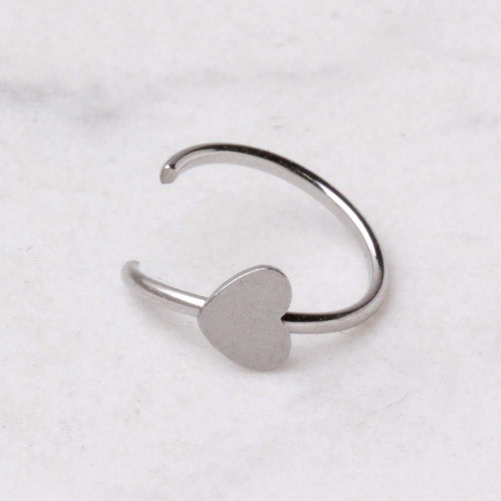 316L Stainless Steel Heart Nose Hoop Ring