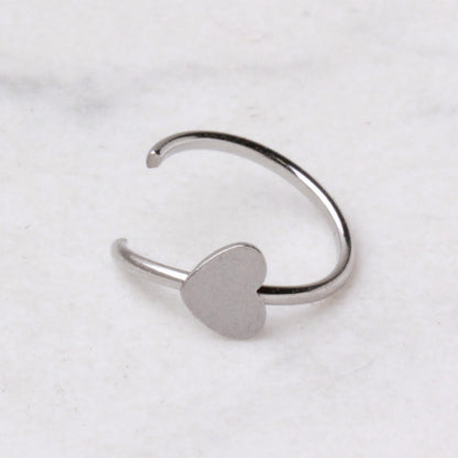 316L Stainless Steel Heart Nose Hoop Ring