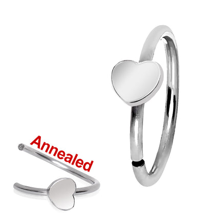316L Stainless Steel Heart Nose Hoop Ring