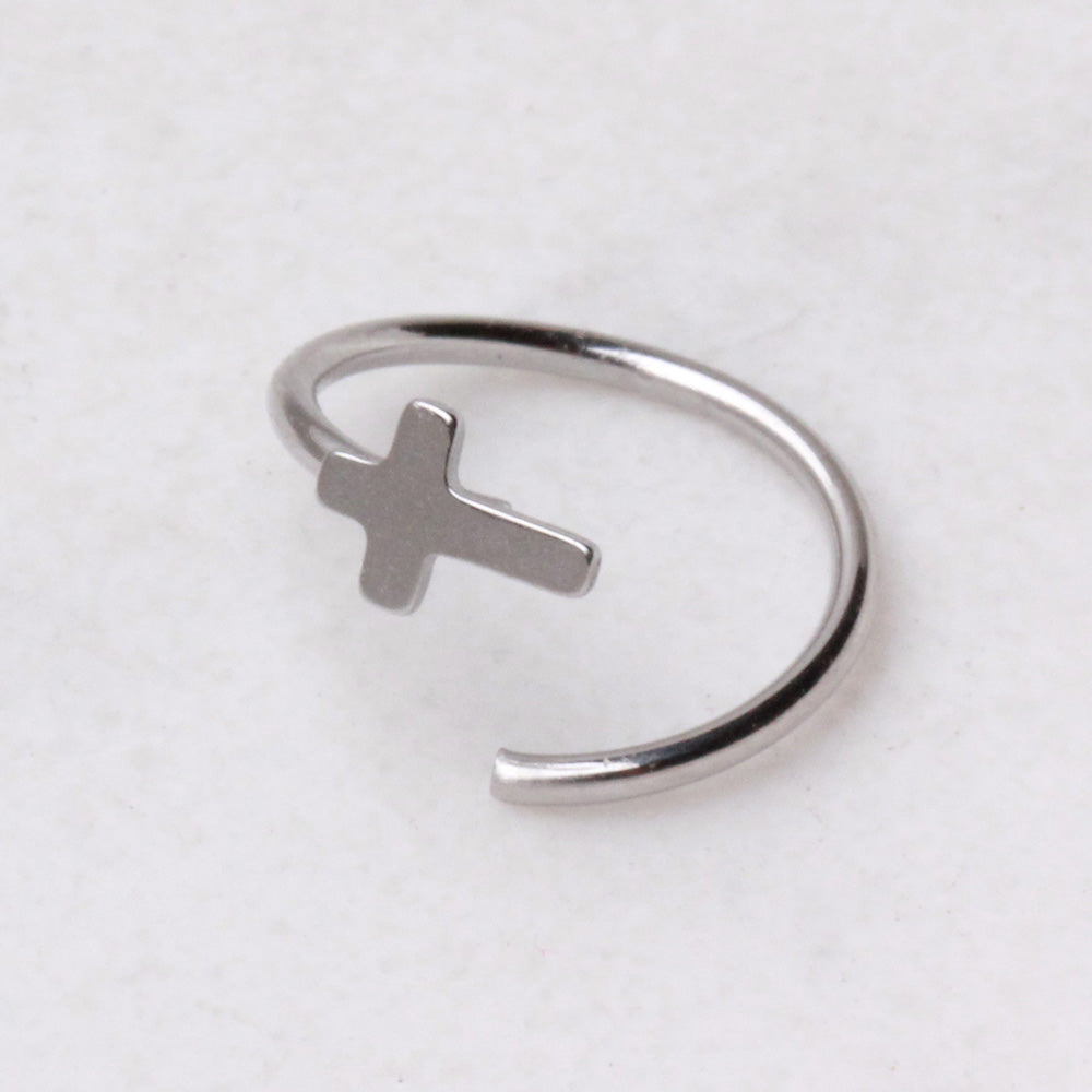 316L Stainless Steel Cross Nose Hoop Ring